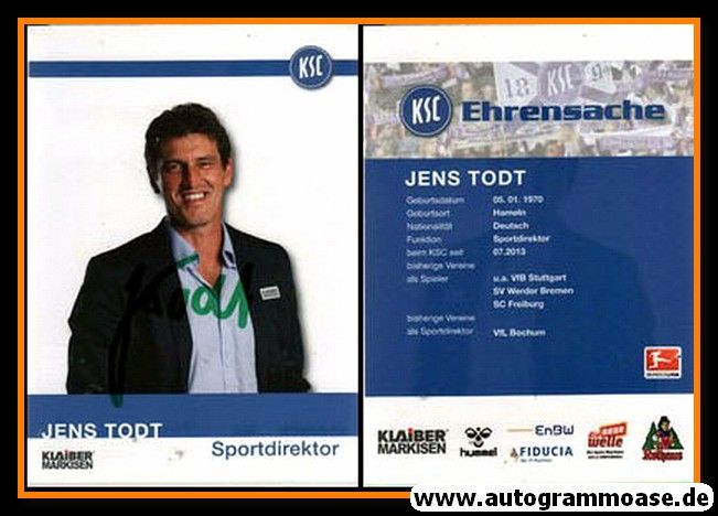 Autogramm Fussball | Karlsruher SC | 2013 | Jens TODT