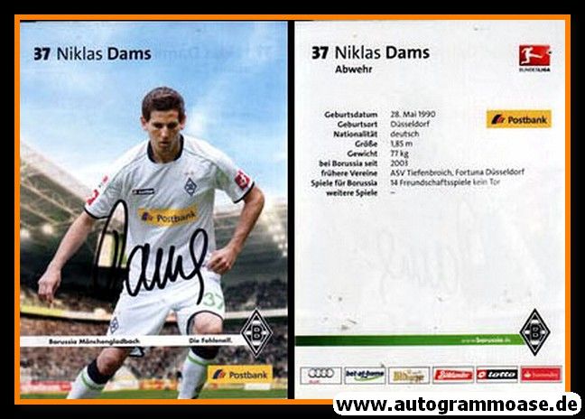 Autogramm Fussball | Borussia Mönchengladbach | 2012 | Niklas DAMS
