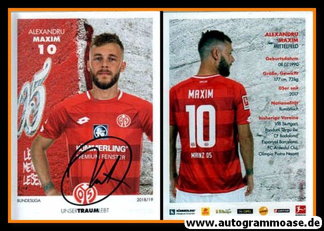 Autogramm Fussball | FSV Mainz 05 | 2018 | Alexandru MAXIM