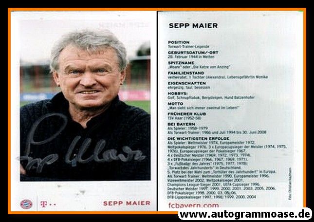 Autogramm Fussball | FC Bayern München | 2016 | Sepp MAIER
