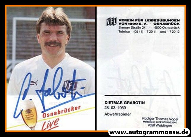 Autogramm Fussball | VfL Osnabrück | 1987 | Dietmar GRABOTIN