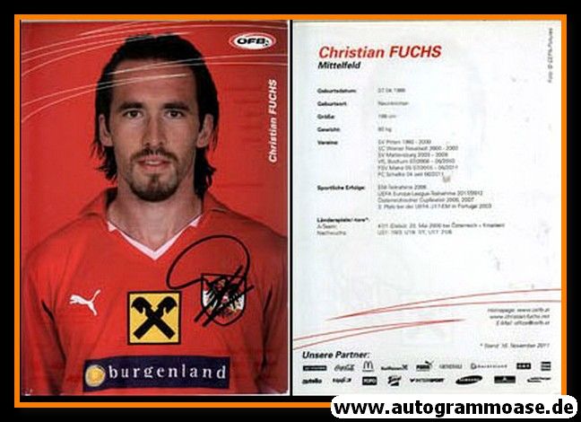 Autogramm Fussball | Österreich | 2011 | Christian FUCHS