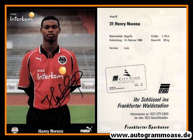 Autogramm Fussball | Eintracht Frankfurt | 1998 | Henry NWOSU