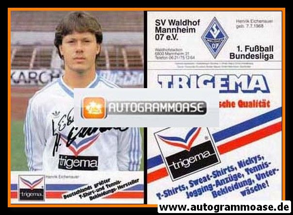 Autogramm Fussball | SV Waldhof Mannheim | 1986 | Henrik EICHENAUER