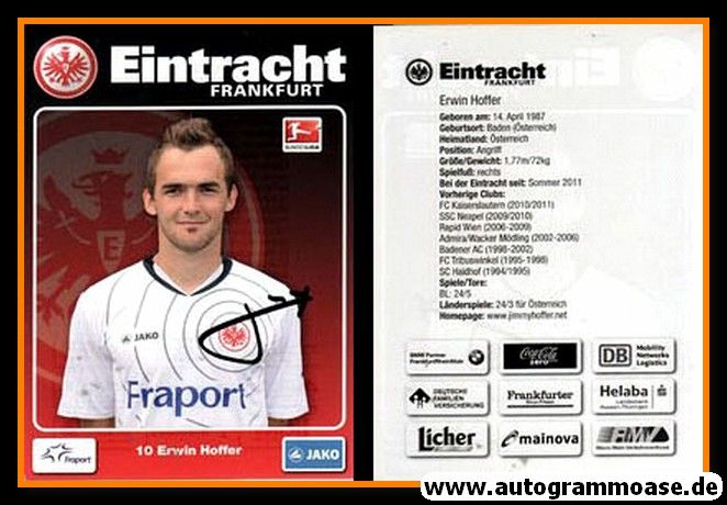 Autogramm Fussball | Eintracht Frankfurt | 2011 | Erwin HOFFER