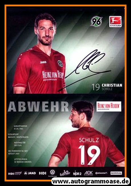 Autogramm Fussball | Hannover 96 | 2014 | Christian SCHULZ