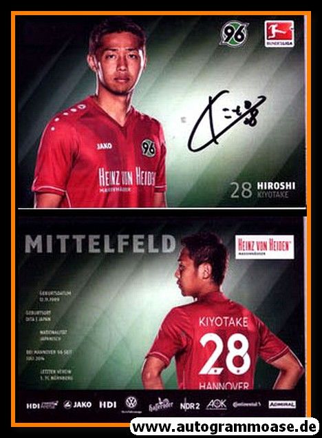 Autogramm Fussball | Hannover 96 | 2014 | Hiroshi KIYOTAKE