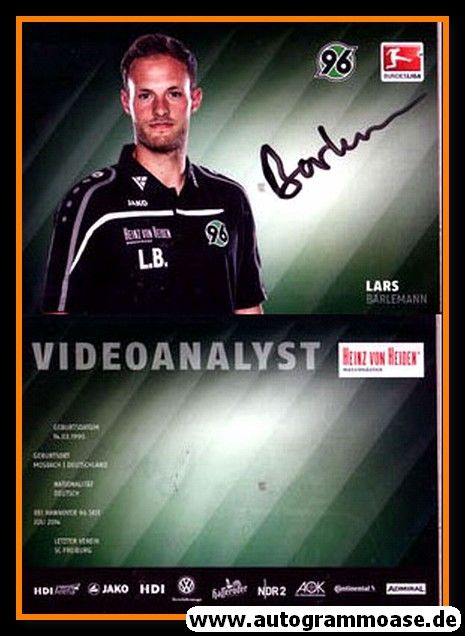 Autogramm Fussball | Hannover 96 | 2014 | Lars BARLEMANN