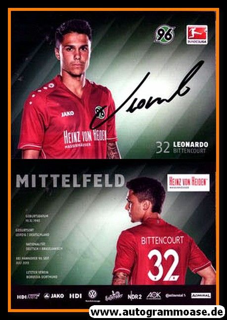 Autogramm Fussball | Hannover 96 | 2014 | Leonardo BITTENCOURT