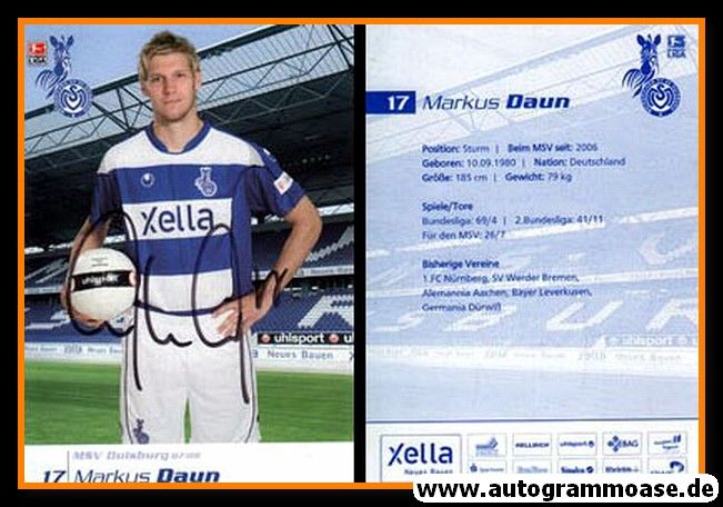 Autogramm Fussball | MSV Duisburg | 2007 | Markus DAUN