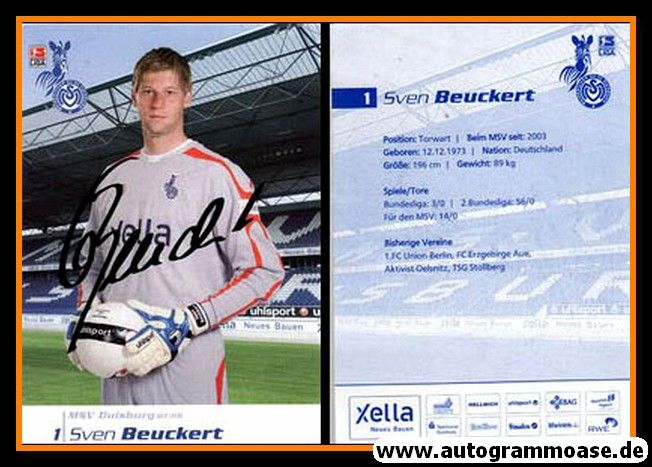 Autogramm Fussball | MSV Duisburg | 2007 | Sven BEUCKERT