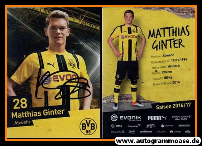 Autogramm Fussball | Borussia Dortmund | 2016 | Matthias GINTER