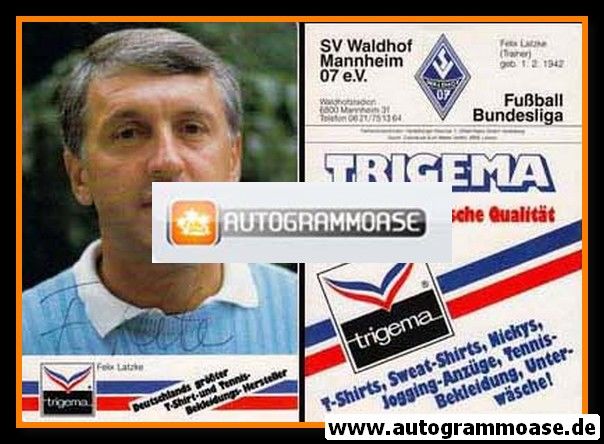 Autogramm Fussball | SV Waldhof Mannheim | 1986 | Felix LATZKE