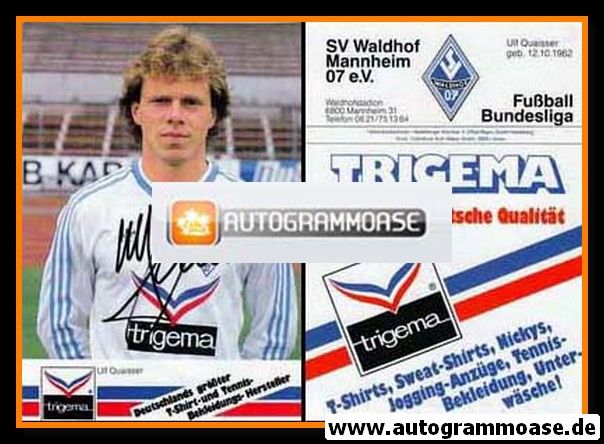 Autogramm Fussball | SV Waldhof Mannheim | 1986 | Ulf QUAISSER