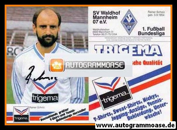 Autogramm Fussball | SV Waldhof Mannheim | 1986 | Rainer SCHOLZ