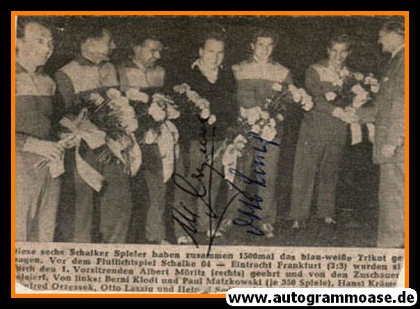 Autogramme Fussball | FC Schalke 04 | 1960er | LASZIG + ORZESSEK (Gruppenbild SW)