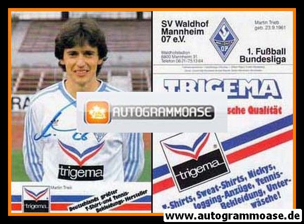 Autogramm Fussball | SV Waldhof Mannheim | 1986 | Martin TRIEB