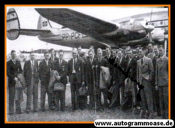 Mannschaftsfoto Fussball | England | 1950 WM + AG Tom FINNEY (Abflug)