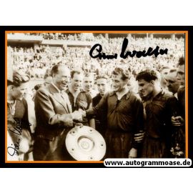 Autogramme Fussball | 1. FC Kaiserslautern | 1953 Foto | Willi HÖLZ + Ottmar WALTER (Meisterschale)