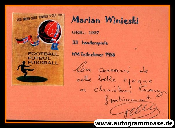 Autograph Fussball | Frankreich | Maryan WISNIESKI (Gruss)