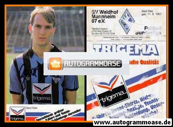 Autogramm Fussball | SV Waldhof Mannheim | 1987 | Gerd DAIS