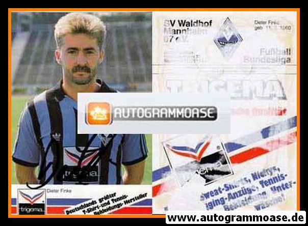 Autogramm Fussball | SV Waldhof Mannheim | 1987 | Dieter FINKE