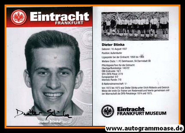 Autogramm Fussball | Eintracht Frankfurt | 1960er Retro | Dieter STINKA (Museum)