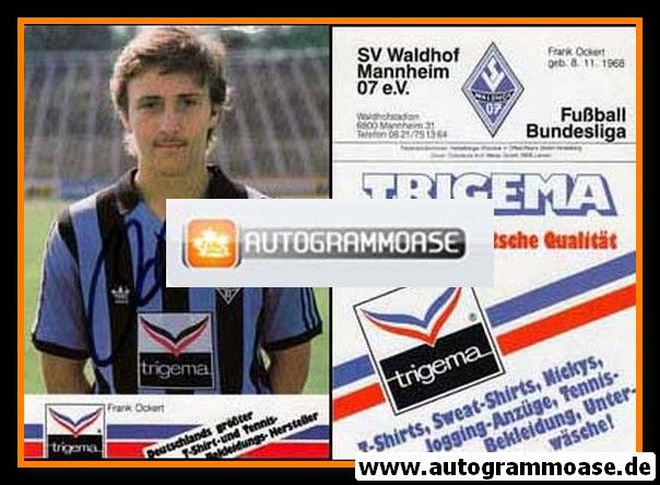 Autogramm Fussball | SV Waldhof Mannheim | 1987 | Frank OCKERT