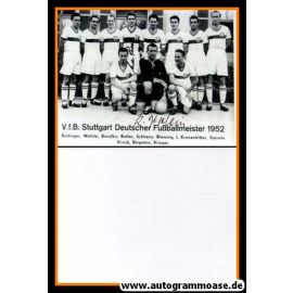 Mannschaftsfoto Fussball | VfB Stuttgart | 1952 + 2 AG (BÖGELEIN + RETTER) Südmeister 2