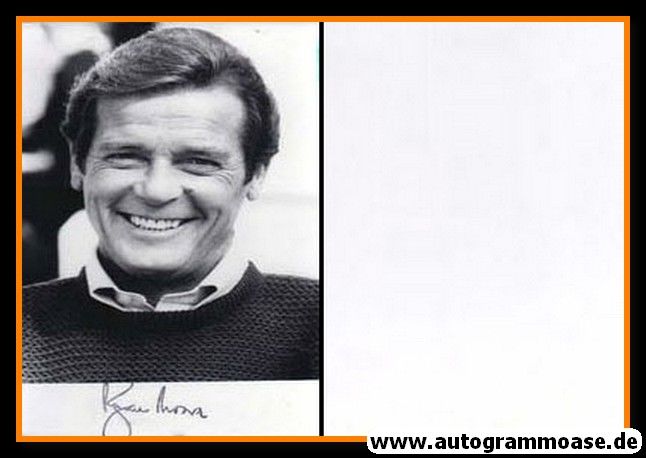 Autogramm Film (UK) | Roger MOORE | 1970er Foto (Portrait SW)