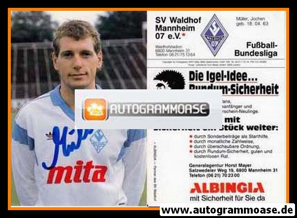 Autogramm Fussball | SV Waldhof Mannheim | 1988 | Jochen MÜLLER