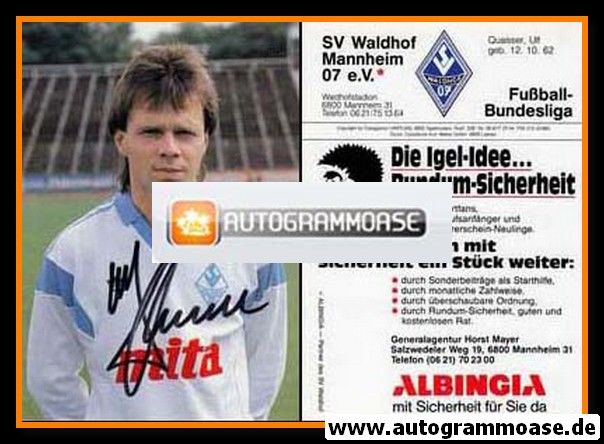 Autogramm Fussball | SV Waldhof Mannheim | 1988 | Ulf QUAISSER