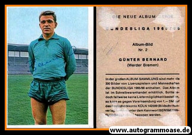 Autogramm Fussball | SV Werder Bremen | 1965 | Günter BERNARD (Bergmann 002)