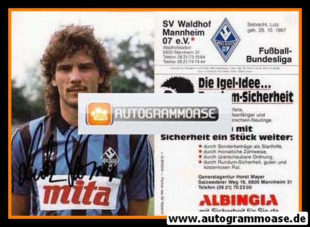 Autogramm Fussball | SV Waldhof Mannheim | 1988 | Lutz SIEBRECHT