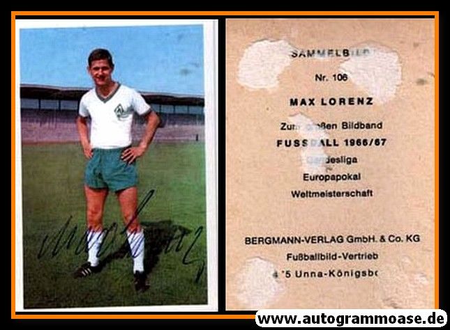 Autogramm Fussball | SV Werder Bremen | 1966 | Max LORENZ (Bergmann 106)