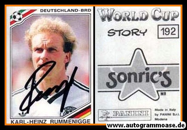 Autogramm Fussball | DFB | 1990 WM Panini | Karl-Heinz RUMMENIGGE (192)