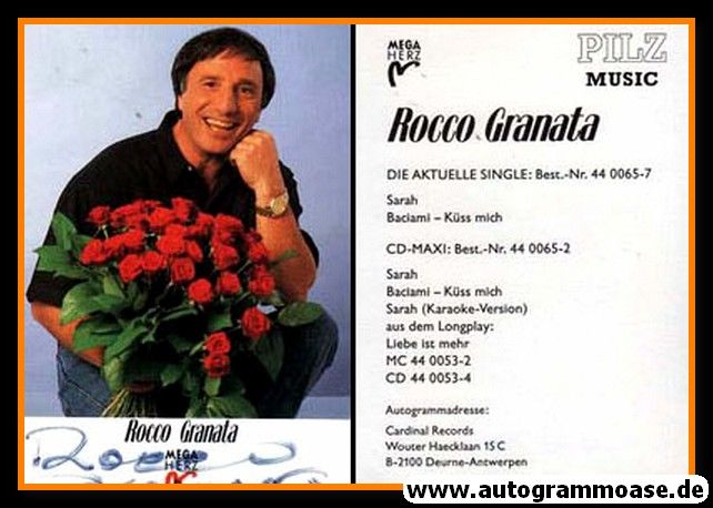 Autogramm Schlager | Rocco GRANATA | 1970 "Sarah" (Portrait Color Pilz)