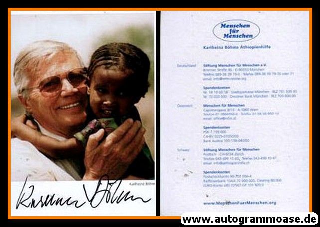 Autogramm Schauspieler | Karlheinz BÖHM | 1990er (Menschen Für Menschen)