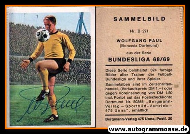Autogramm Fussball | Borussia Dortmund | 1968 | Wolfgang PAUL (Bergmann B271)