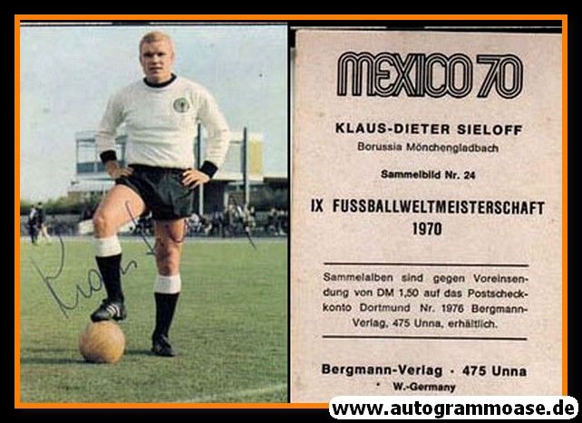 Autogramm Fussball | DFB | 1970 WM | Klaus-Dieter SIELOFF (Bergmann 024)