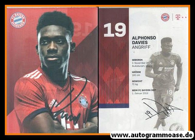 Autogramm Fussball | FC Bayern München | 2018 | Alphonso DAVIES