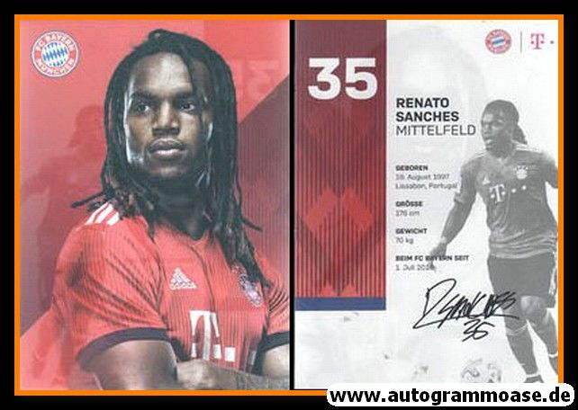 Autogramm Fussball | FC Bayern München | 2018 Druck | Renato SANCHES