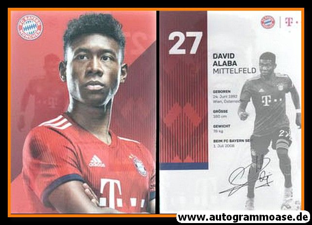 Autogramm Fussball | FC Bayern München | 2018 Druck | David ALABA