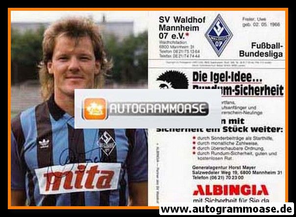 Autogramm Fussball | SV Waldhof Mannheim | 1989 | Uwe FREILER