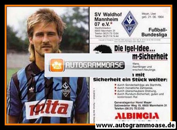 Autogramm Fussball | SV Waldhof Mannheim | 1989 | Uwe MEYER