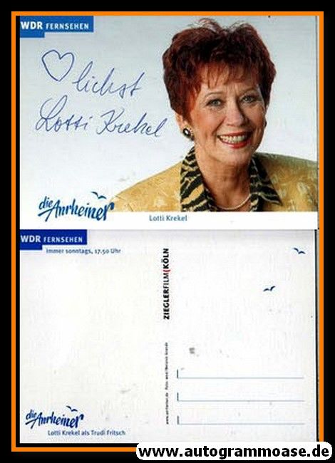 Autogramm TV | WDR | Lotti KREKEL | 2000er "Die Anrheiner" (Portrait Color) Grande