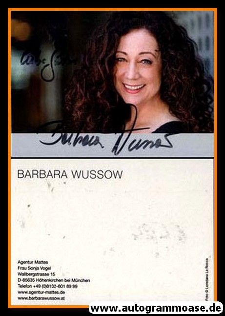 Autogramm Schauspieler | Barbara WUSSOW | 2000er (Portrait Color) Mattes