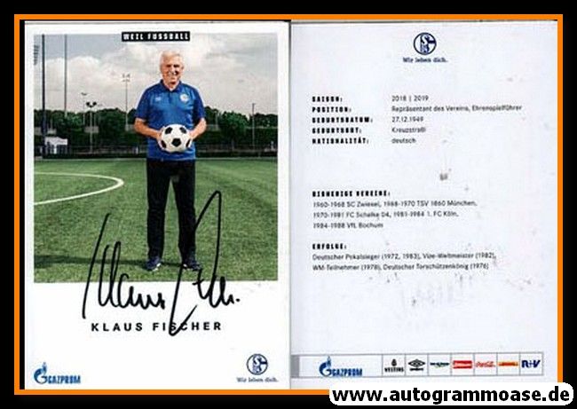 Autogramm Fussball | FC Schalke 04 | 2018 | Klaus FISCHER