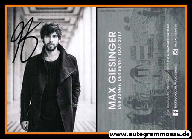 Autogramm Pop | Max GIESINGER | 2017 "Der Junge Der Rennt Tour" (Portrait SW)