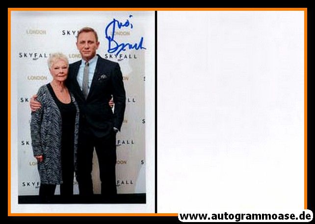 Autogramm Film (UK) | Judi DENCH | 2013 Foto "Skyfall" mit Daniel Craig